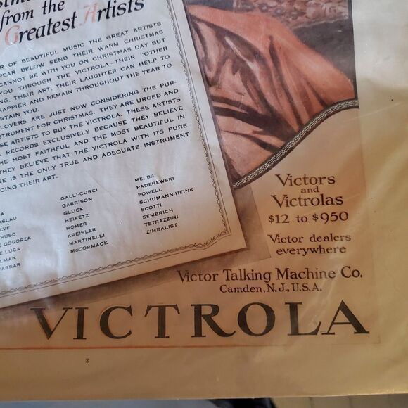 1919 Victor Victrola Ad Poster Print, A Christmas Message From Artists, 16 X 11 - Picture 7 of 9